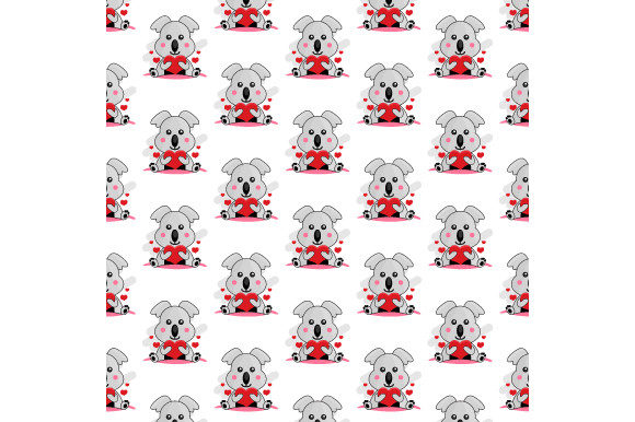 Download Pattern Cartoon Koala Holding Heart - Cartoon Collection