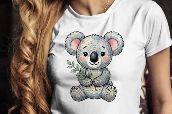 Download Cute Cartoon Koala Holding Eucalyptus - Cartoon Collection