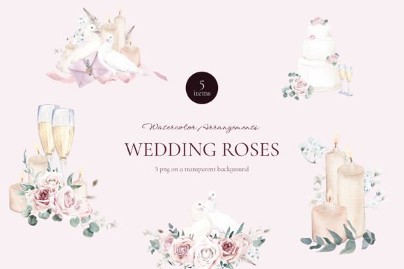 Download Wedding Elements Watercolor Arrangements - Wedding elements Collection