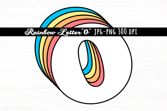 Download Letter O Rainbow Initial Cute Retro Font - Cute retro font Collection