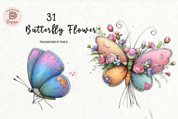 Download Cartoon Butterfly Flower Clipart - Cartoon Collection