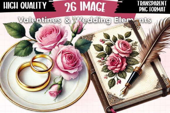 Download Valentines &amp; Wedding Elements Clipart P2 - Wedding elements Collection