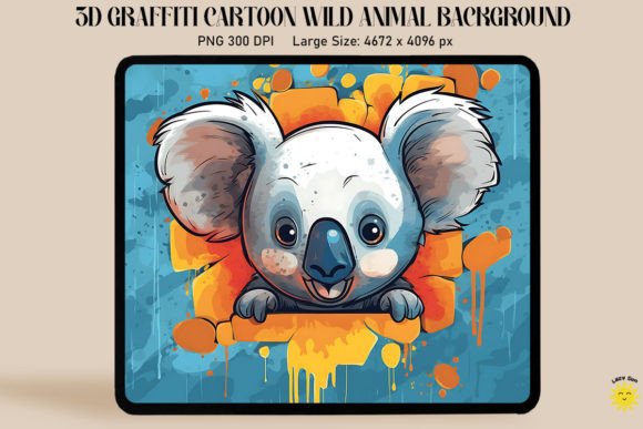 Download 3D Graffiti Cartoon Koala - Cartoon Collection