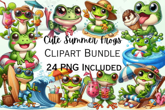 Download 24 Cute Cartoon Summer Frog Clipart - Cartoon Collection
