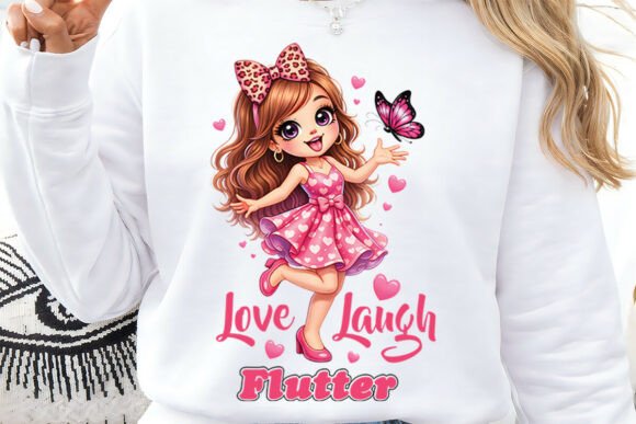 Download Love Laugh Flutter Girl T Shirt Design - Flutter Collection