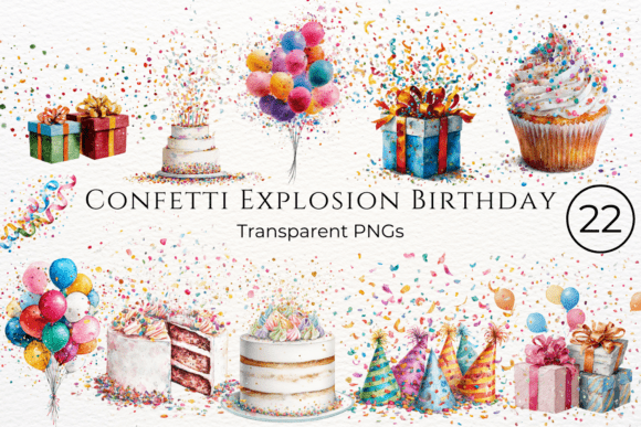 Download Confetti Explosion Birthday Clipart - Confetti Collection
