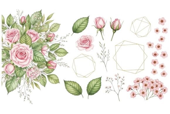 Download Geometric Floral Wedding Elements - Wedding elements Collection