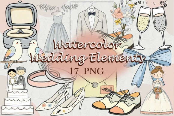 Download Watercolor Wedding Elements PNG - Wedding elements Collection