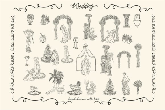 Download Hand Drawn Wedding Elements Collection - Wedding elements Collection