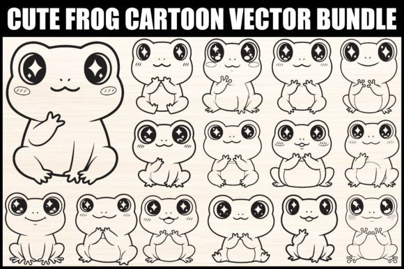 Download Cute Frog Cartoon Vector Bundle - Cartoon Collection