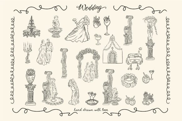 Download Hand Drawn Wedding Elements Collection - Wedding elements Collection