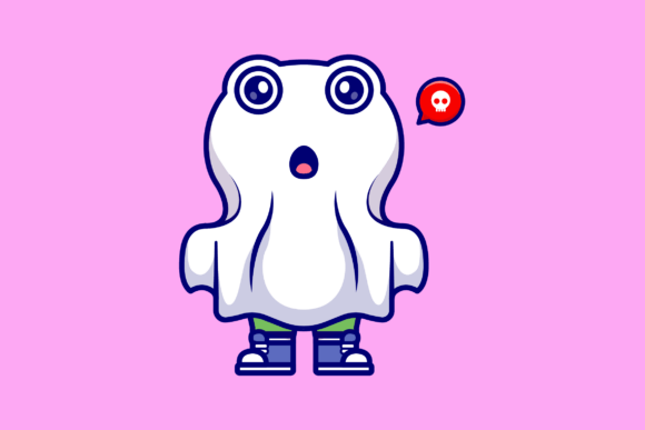 Download Cute Frog Ghost Cartoon Illustration - Cartoon Collection