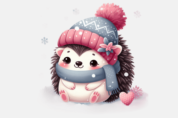 Download Cute Winter Hedgehog PNG Sublimation - Premium Bundle