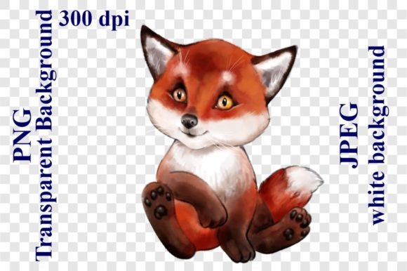 Download Cute Cartoon Watercolor Baby Fox - Cartoon Collection